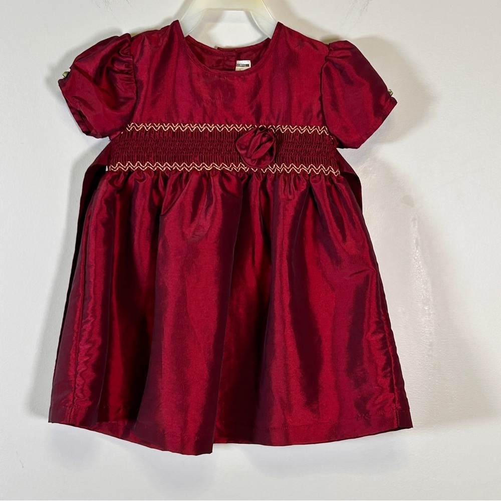 Vintage George Toddler Girls Red Dress Size 18 Months Christmas Pictures Party